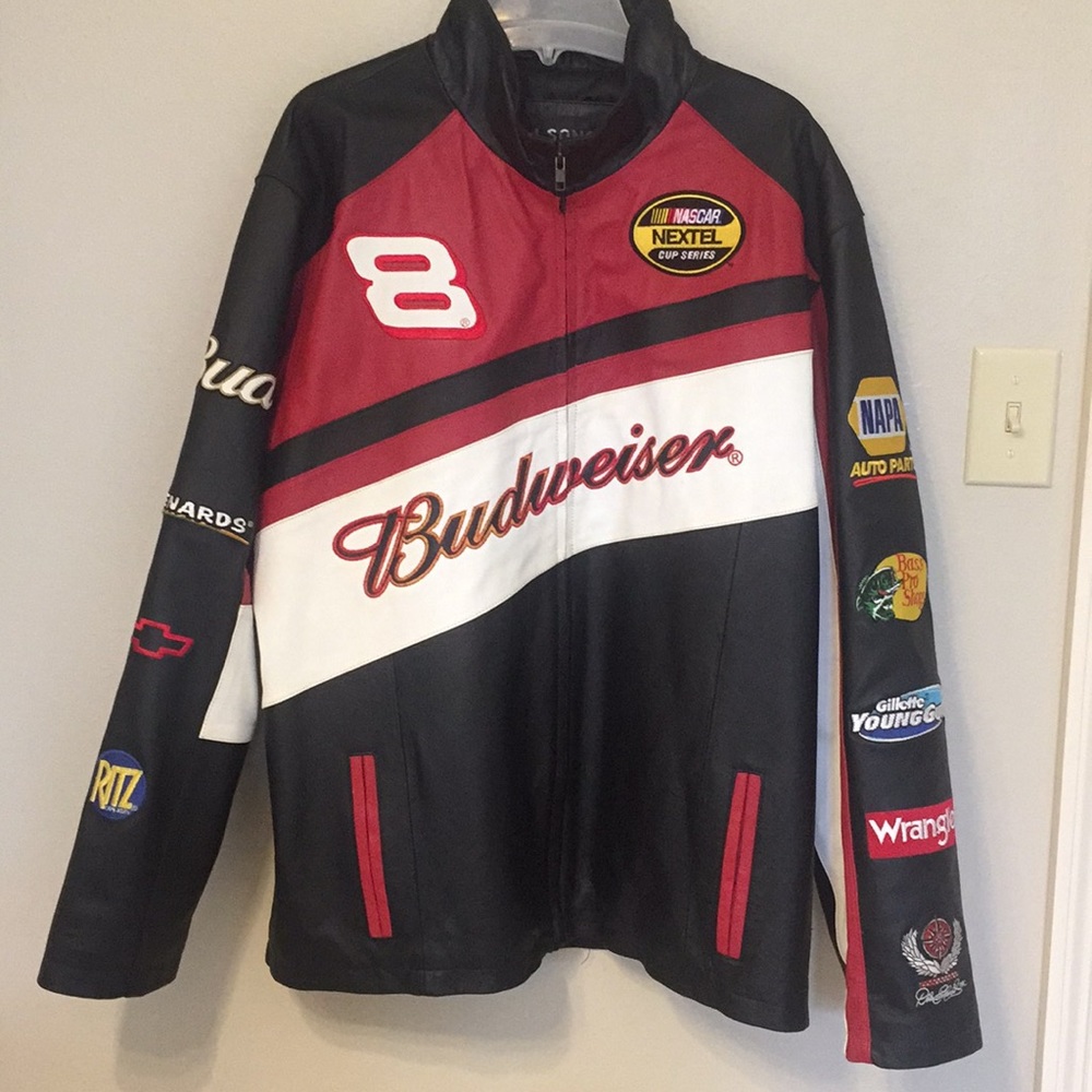 Dale Earnhardt Jr. Budweiser Leather Jacket NASCAR